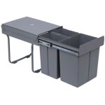 Frixovel - poubelle de tri coulissante - 3 bacs amovibles avec poigne - 2 x 10l et 1 x 20l - mtal pp ...