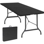 Frixovel - table pliante - rectangulaire - capacit de charge de 135 kg (noir) - plastique - extrieur ...