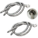 Frixovel - tuyau de raccordement g 3 / 8 dn6 de 80cm de longue pour robinet d'eau, filetage de compression ...