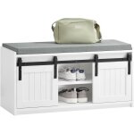 Fsr133 - k - w �tag�re � chaussures, meuble � chaussures, porte - chaussures avec 2 portes, meuble d'entr�e, ...