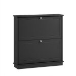 Fsr99 - sch meuble de rangement � chaussures, armoire � chaussures, commode � chaussures avec 2 abattants, ...