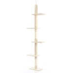 Arbre à chat - 230 - 276 cm de haut - hauteur de plafond réglable - meuble grattage félin peluche - couleur ... Arbre à chat - 230 - 276 cm de haut - hauteur de plafond réglable - meuble grattage félin peluche - couleur ...