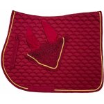Full, bordeaux: ensemble complet de selle anglaise rectangulaire matelasse moon et sous - selle avec ...
