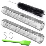 Fumoirs � granul�s, lot de 2, tuyaux de fumage � granul�s en acier inoxydable de 12 pouces pour barbecue, ...