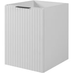Furnidea - meuble bas de salle de bain � suspendre flow blanc 40 cm - une porte - fa�ades rainur�es
