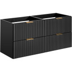 Furnidea - meuble de salle de bain suspendu sous double vasque adel noir 120 cm - 4 tiroirs - fa�ades ...