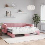 Furniture limited - lit de jour avec gigogne sans matelas rose 80 Furniture limited - lit de jour avec gigogne sans matelas rose 80