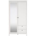 Furniture to go - calicosy - armoire 2 portes dont 1 miroir et 2 tiroirs blanc h199 cm - barcelone Furniture to go - calicosy - armoire 2 portes dont 1 miroir et 2 tiroirs blanc h199 cm - barcelone