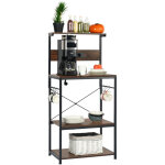 Furniturer �tag�re de cuisine avec multiprise, armoire de rangement � 3 niveaux, support pour four � ...
