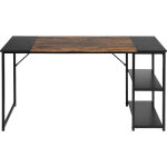 Furniturer poste de travail informatique, bureau avec 2 niveaux de rangement pratiques, grande table ...