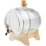 F�t en verre 2l f�t transparent avec robinet pour vin de lune mariage