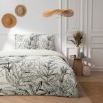 Future home - parure de lit 2 personnes en satin de coton imprim� v�g�tal 240x220cm