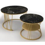 Futurefurniture - table basse, tables gigognes, design tambour élégant, lot de 2, table d'appoint, cadre ... Futurefurniture - table basse, tables gigognes, design tambour élégant, lot de 2, table d'appoint, cadre ...