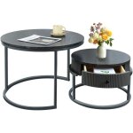 Futurefurniture - table basse avec tiroirs, tables gigognes, gris, lot de 2, table d'appoint, cadre gris, ... Futurefurniture - table basse avec tiroirs, tables gigognes, gris, lot de 2, table d'appoint, cadre gris, ...