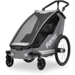 Fuxtec remorque pour v�lo fx - fa1s, monoplace pliable avec attelage, poign�e de pouss�e, protection ...