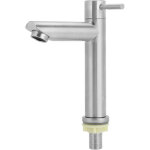 G1 / 2in acier inoxydable salle de bains lavabo robinet unique robinet d'eau froide robinet pour la maison ...
