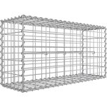 [jamais utilis�] gabion pour pierre, 100 x 50 x 30cm, cloture gabion, argent, cage en m�tal, panier � ...