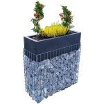 Gabiona - gabiondeco - gabion avec bac  fleurs 80 cm x 106 cm x 30 cm (l x h x p). maillage 5 x 10 cm. ...