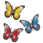 Gabrielle - 3 pi�ces m�tal papillon m�tal papillon d�corations murales m�tal papillon mur art m�tal papillon ...