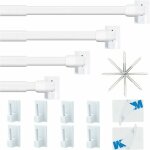 Gabrielle 4 pièce barres de vitrage extensible tringle rideau sans percage réglable tringle a rideau ... Gabrielle 4 pièce barres de vitrage extensible tringle rideau sans percage réglable tringle a rideau ...