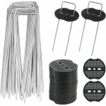 Gabrielle 40pcs piquets de jardin en u avec 40 rondelles piquet fixation toile paillage piquets en mtal ...