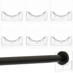 Gabrielle - 6 pi�ces support de tringle � rideaux douilles en forme de u support auto - adh�sifs transparent, ...