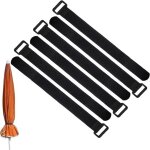 Gabrielle - lot de 6 sangles rglables en nylon pour parasol de terrasse, noir