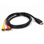 Ble hdmi vers rca, 1080p cble de conversion hd pour dcodeur hdmi vers 3rca, adaptateur de cble audio ...