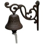 Cloche de dner d'extrieur rustique vintage en fonte, grande cloche de porte murale en mtal pour ferme ...