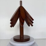 Gabrielle - dessous de plats en boi pour plats chauds, 3 dessous de plats en bois + 1 support rang comme ...