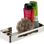 Etagre de douche, acier inoxydable brillant, pour shampoing, 4, 5 x 31 x 12 cm, support suspendu, argent ...
