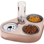 Gabrielle - gamelle double surélevée pour chat, 3 en 1, en acier inoxydable, anti - vomissements, automatique, ... Gabrielle - gamelle double surélevée pour chat, 3 en 1, en acier inoxydable, anti - vomissements, automatique, ...