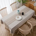 Gabrielle - moderne lin coton nappe de table rectangulaire nappes pour table rectangulaire home cuisine ...