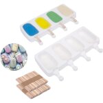 Gabrielle - moule � glace en silicone, 25. 3x10. 3cm, 2pcs pour ice cream maison dessert, popsicle ice ...