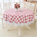 Gabrielle - nappe toile cir�e pvc ronde, avec motif floral et dentelle, nappe ronde anti tache impermeable ...