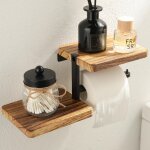 Porte papier toilette mural avec tablette, support papier toilette mural avec tagres spacieuses porte ...
