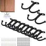 Gabrielle - porte tasse suspendue, 12 pi�ces tasse � crochet noir crochets et pat�res pour la maison, ...