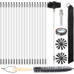Gabrielle - ramonage, 22 pi�ces de nettoyage de conduits da�ration avec 18 tiges de 41 cm, 2 t�tes de ...