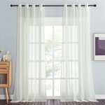 Rideau salon - voilage dcorations maison chambre fentre intrieur 137 x 244cm voile en lin effet design ...