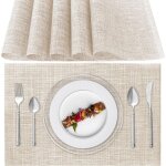 Gabrielle - sets de table lavable, lot de 6 sets de table plastique pvc, r�sistant � la chaleur, antid�rapant, ...