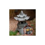 Statue de lanterne de pagode solaire dcoration de jardin dcoration de pelouse clairer la pagode vintage ...
