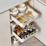 Gabrielle - tag�re de cuisine 1 pi�ces, panier coulissant pour armoire coulissante pour �vier profond, ...