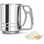 Gabrielle - tamis � farine en acier inoxydable, double couche, manuel, grande capacit�, tamis � farine, ...