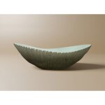 Deco in paris - coupelle ovale en polyrsine vert et dor 40 cm gaby