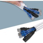 Gaines c�ble 3 m�tre 12 - 20mm souple ajustable, gestion des c�bles rangement tress�e fendue en pet, ...