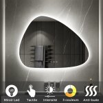 Saniverre - galeo miroir organique lumineux ovale led 3 couleurs + antibue dimensions - 60 x 80 cm