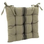 Galette de chaise en coton flex kaki / gris