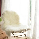 Galette de chaise de luxe en fausse peau de mouton douce, coussin de si�ge, tapis en fourrure pour chambre ...