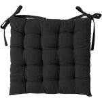 Galette de chaise pique 16 points en coton et nouettes gris anthracite 38x38 cm