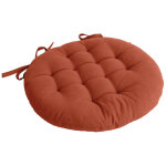 Galette de chaise piqu�e uni  panama  38cm terracotta